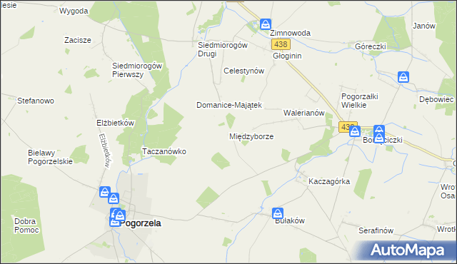 mapa Międzyborze gmina Pogorzela, Międzyborze gmina Pogorzela na mapie Targeo