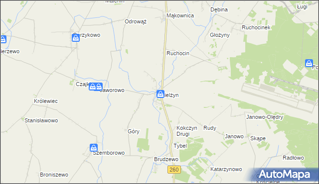 mapa Mielżyn, Mielżyn na mapie Targeo