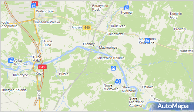 mapa Mierzwice-Kolonia, Mierzwice-Kolonia na mapie Targeo