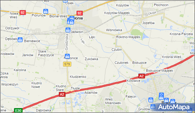 mapa Milęcin, Milęcin na mapie Targeo
