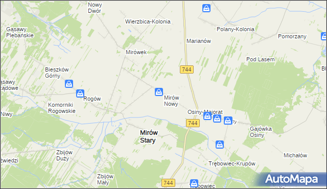 mapa Mirów Nowy, Mirów Nowy na mapie Targeo