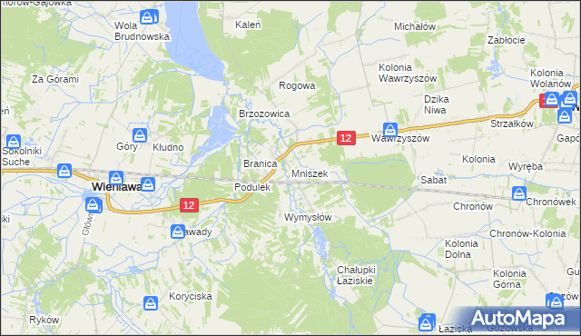 mapa Mniszek gmina Wolanów, Mniszek gmina Wolanów na mapie Targeo