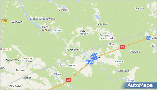 mapa Modrzejewo gmina Czersk, Modrzejewo gmina Czersk na mapie Targeo