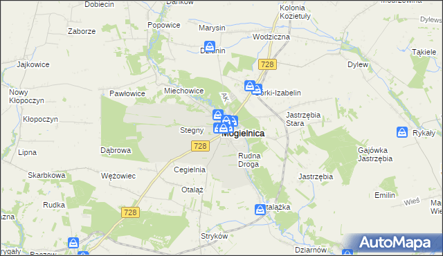 mapa Mogielnica powiat grójecki, Mogielnica powiat grójecki na mapie Targeo