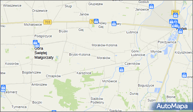 mapa Moraków, Moraków na mapie Targeo