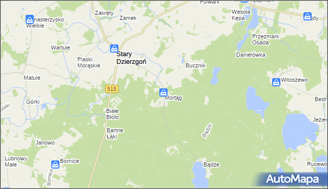 mapa Mortąg, Mortąg na mapie Targeo