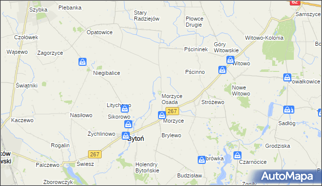 mapa Morzyce Osada, Morzyce Osada na mapie Targeo