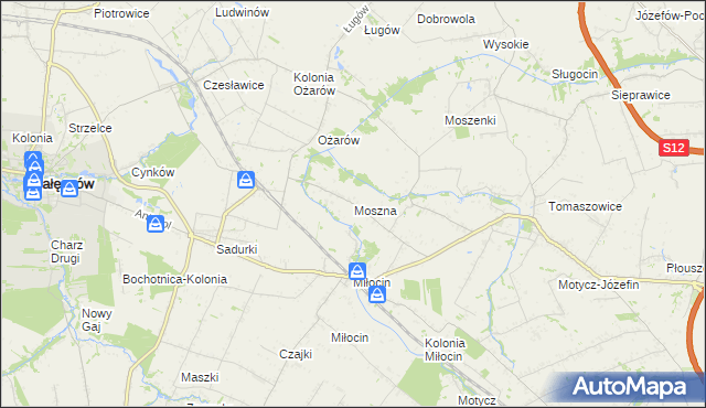 mapa Moszna gmina Jastków, Moszna gmina Jastków na mapie Targeo