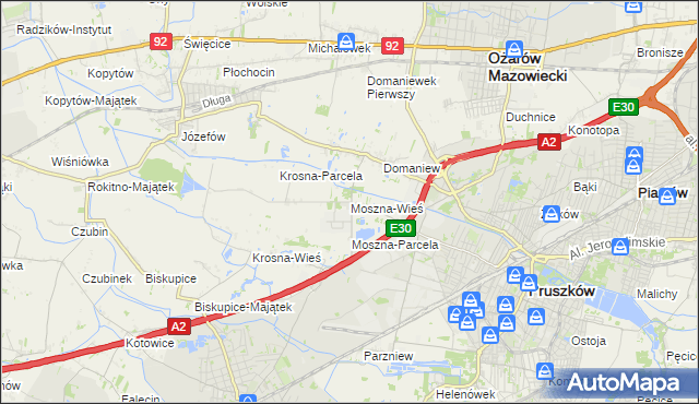 mapa Moszna-Wieś, Moszna-Wieś na mapie Targeo