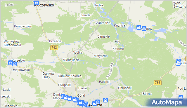 mapa Motyczno, Motyczno na mapie Targeo
