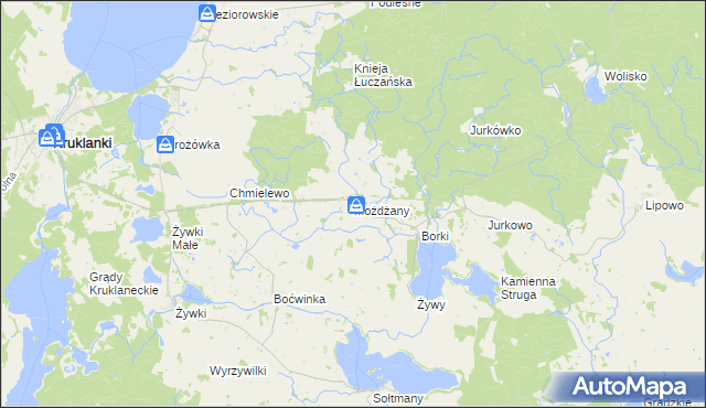 mapa Możdżany, Możdżany na mapie Targeo