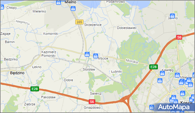 mapa Mścice, Mścice na mapie Targeo