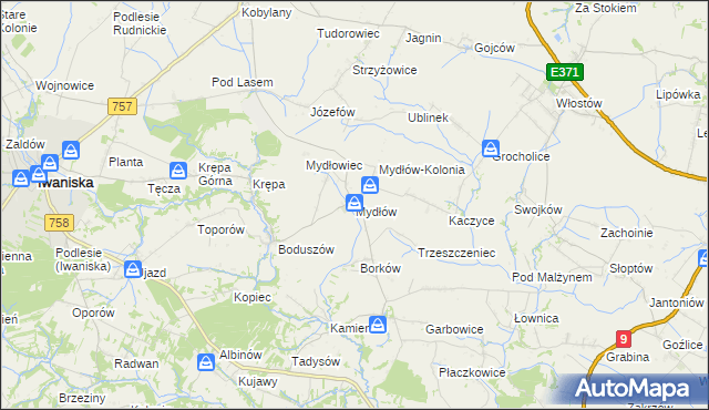mapa Mydłów, Mydłów na mapie Targeo