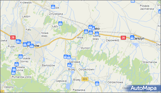mapa Mymoń, Mymoń na mapie Targeo