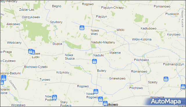 mapa Nadułki, Nadułki na mapie Targeo