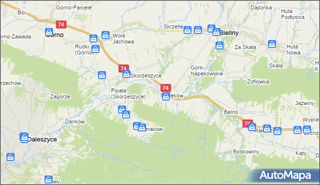 mapa Napęków, Napęków na mapie Targeo