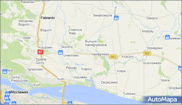 mapa Nasiegniewo, Nasiegniewo na mapie Targeo