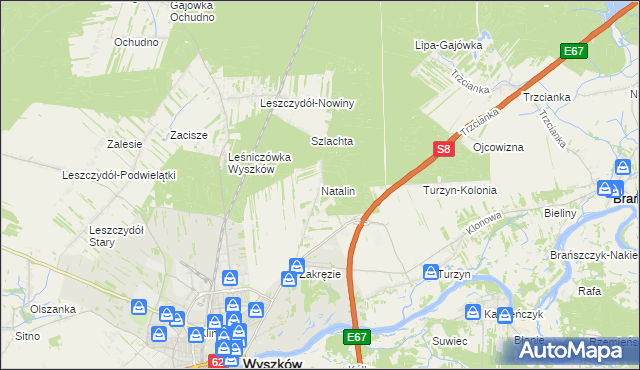mapa Natalin gmina Wyszków, Natalin gmina Wyszków na mapie Targeo