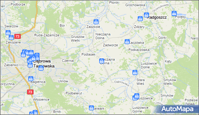 mapa Nieczajna Górna, Nieczajna Górna na mapie Targeo