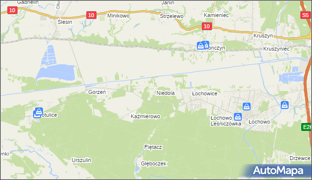 mapa Niedola, Niedola na mapie Targeo