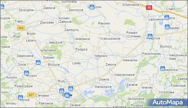 mapa Niegowić, Niegowić na mapie Targeo