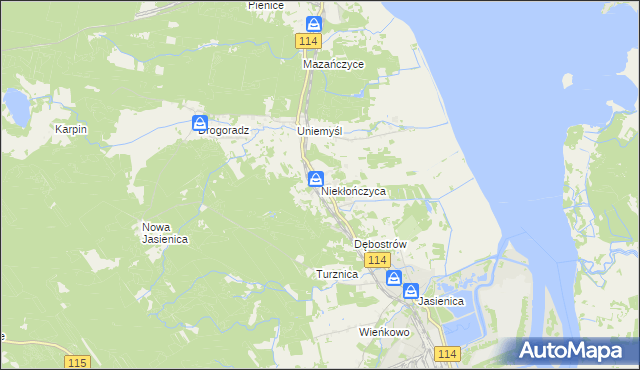 mapa Niekłończyca, Niekłończyca na mapie Targeo