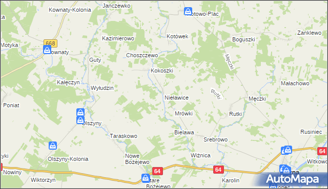 mapa Nieławice, Nieławice na mapie Targeo