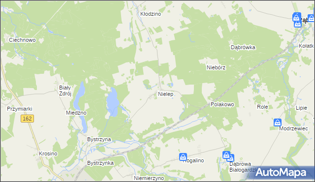 mapa Nielep, Nielep na mapie Targeo