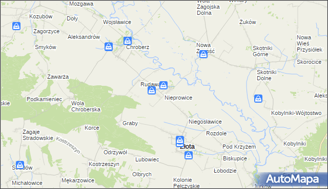mapa Nieprowice, Nieprowice na mapie Targeo