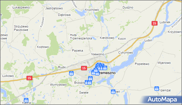 mapa Niewolno, Niewolno na mapie Targeo