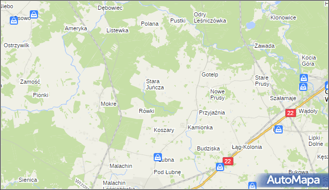 mapa Nowa Juńcza, Nowa Juńcza na mapie Targeo