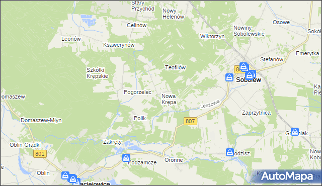 mapa Nowa Krępa, Nowa Krępa na mapie Targeo