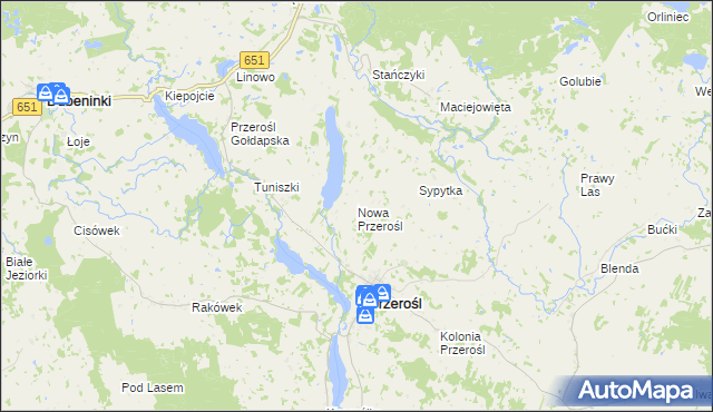 mapa Nowa Przerośl, Nowa Przerośl na mapie Targeo