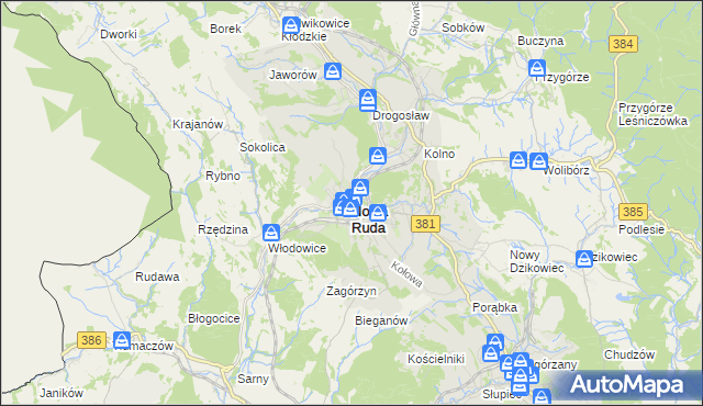 mapa Nowa Ruda powiat kłodzki, Nowa Ruda powiat kłodzki na mapie Targeo