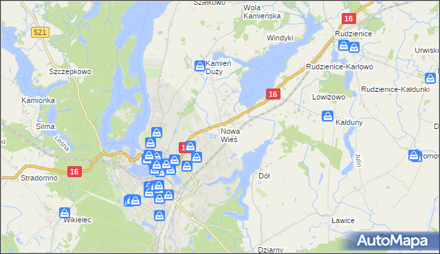 mapa Nowa Wieś gmina Iława, Nowa Wieś gmina Iława na mapie Targeo