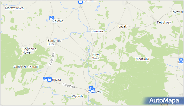 mapa Nowa Wieś gmina Kuczbork-Osada, Nowa Wieś gmina Kuczbork-Osada na mapie Targeo