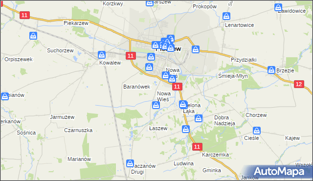 mapa Nowa Wieś gmina Pleszew, Nowa Wieś gmina Pleszew na mapie Targeo