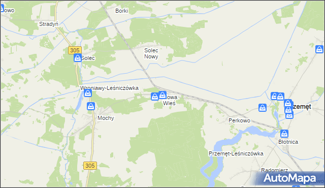 mapa Nowa Wieś gmina Przemęt, Nowa Wieś gmina Przemęt na mapie Targeo
