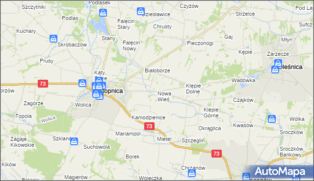 mapa Nowa Wieś gmina Stopnica, Nowa Wieś gmina Stopnica na mapie Targeo