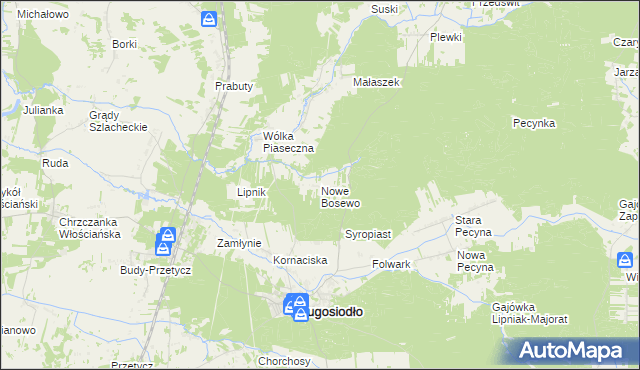 mapa Nowe Bosewo, Nowe Bosewo na mapie Targeo