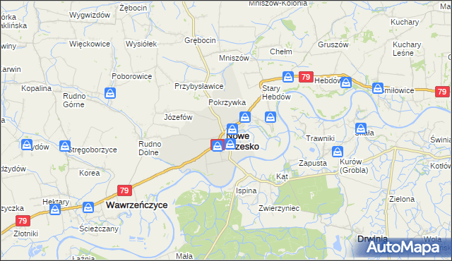 mapa Nowe Brzesko, Nowe Brzesko na mapie Targeo