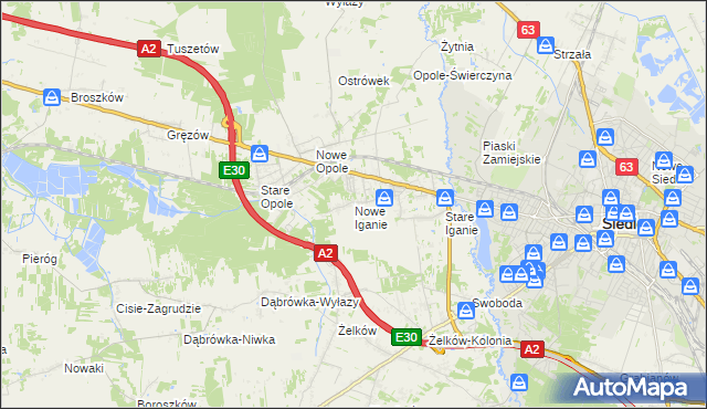 mapa Nowe Iganie, Nowe Iganie na mapie Targeo