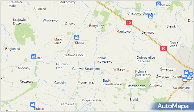 mapa Nowe Kowalewo, Nowe Kowalewo na mapie Targeo