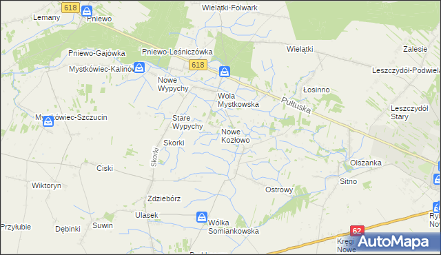 mapa Nowe Kozłowo, Nowe Kozłowo na mapie Targeo