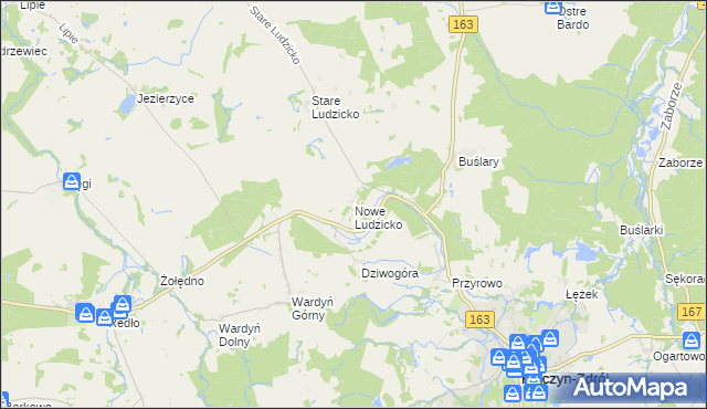 mapa Nowe Ludzicko, Nowe Ludzicko na mapie Targeo