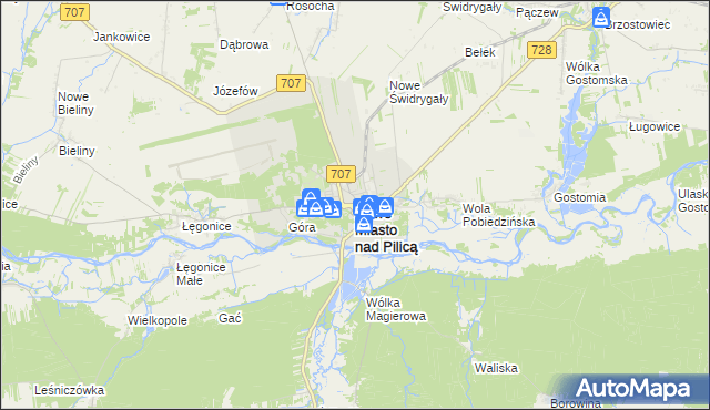 mapa Nowe Miasto nad Pilicą, Nowe Miasto nad Pilicą na mapie Targeo