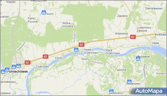 mapa Nowe Orzechowo, Nowe Orzechowo na mapie Targeo