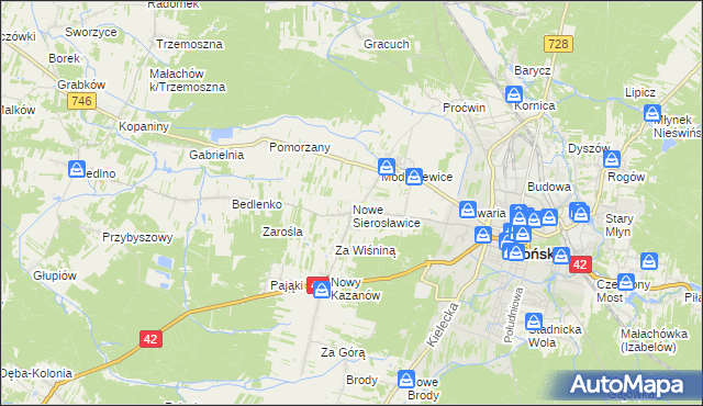 mapa Nowe Sierosławice, Nowe Sierosławice na mapie Targeo