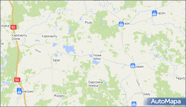 mapa Nowe Włóki, Nowe Włóki na mapie Targeo