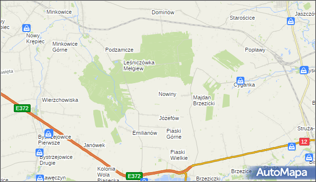 mapa Nowiny gmina Piaski, Nowiny gmina Piaski na mapie Targeo